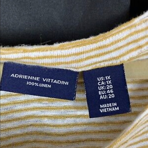 Linen Yellow Striped shirt 1x - Picture 4 of 4